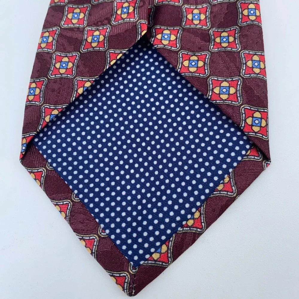 Eton Tie Mens One Size Multi‎ Patterned Silk Classic Luxury Necktie Italy Made